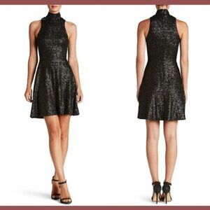 Dress the Population Black Sequin A-Line Dress $465